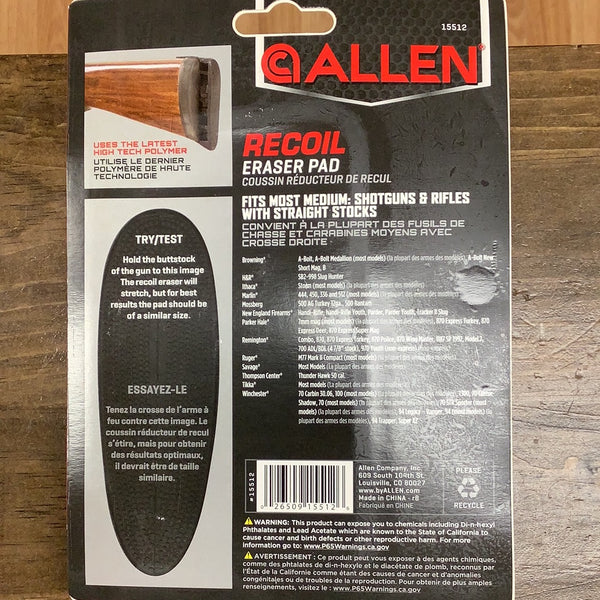 Allen Recoil Eraser Slip-On Butt Pad