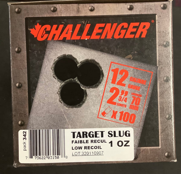 Challenger 12 ga 2 3/4” 1oz slug (100 rnds)