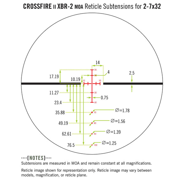 Vortex Crossfire II 2-7x32 30mm Crossbow Scope CF2-CB1