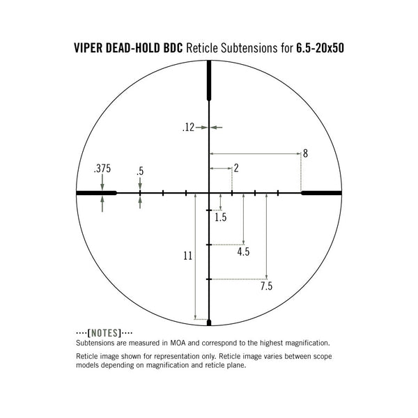 VORTEX VIPER 6.5-20X50 PA BDC 30mm VPR-M-06BDC